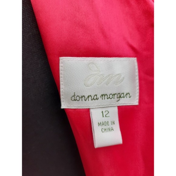 Donna Morgan 100% Silk Textured A Line Dress Red Lined Size 12 Sleeveless Zipper - Picture 8 of 8